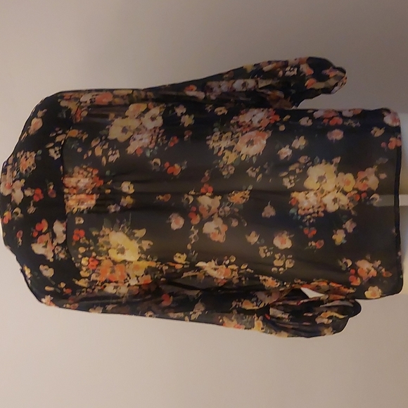 Forever 21 Sheer Floral Button-down Long-sleeved Top - Picture 2 of 13